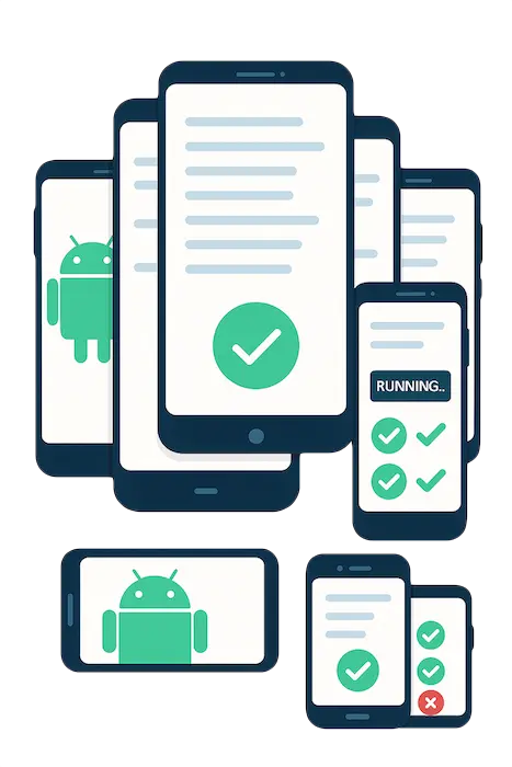 Vrais appareils Samsung Galaxy pour les tests