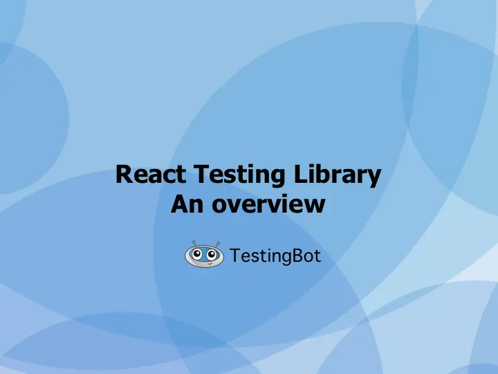 Testing with React and Selenium