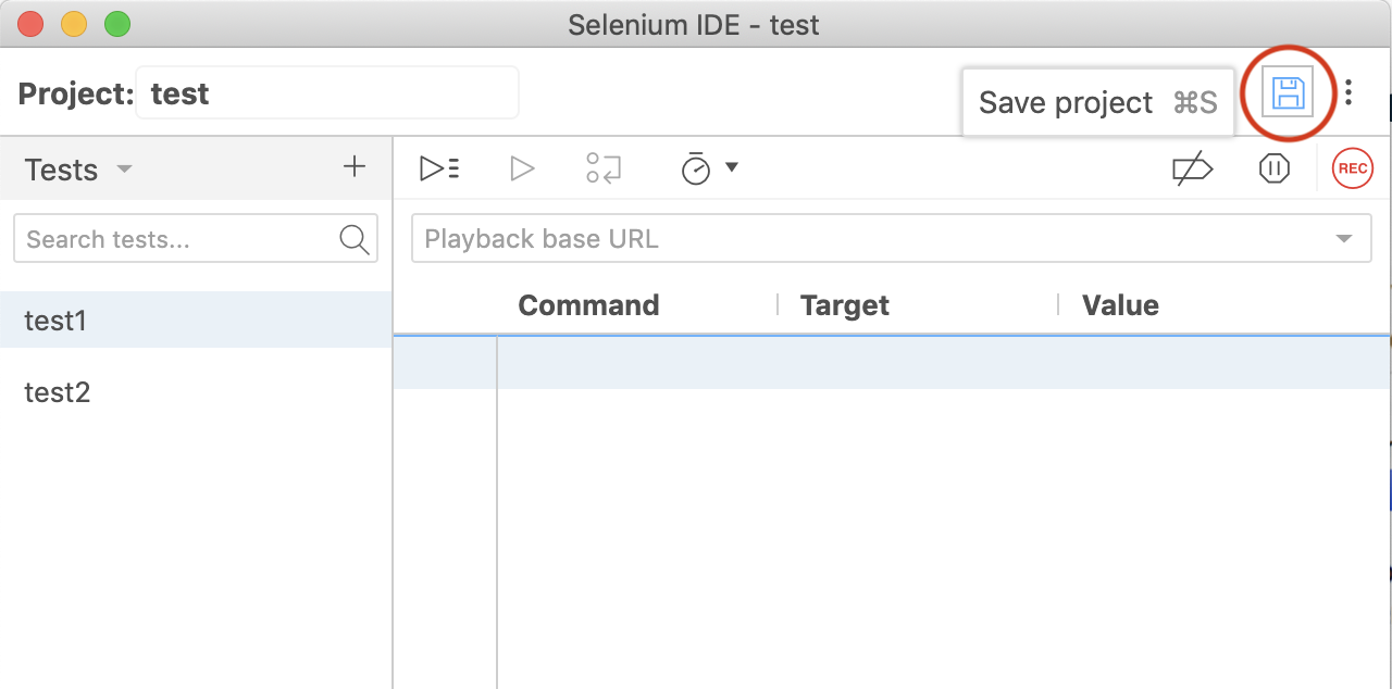 Selenium IDE project